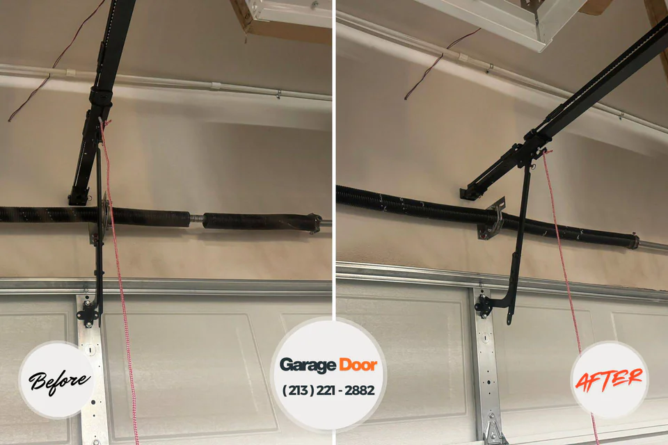 Before and after: garage door repair Norway, MI
